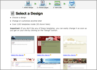 Select a design page where you pick one of our hundreds of templates